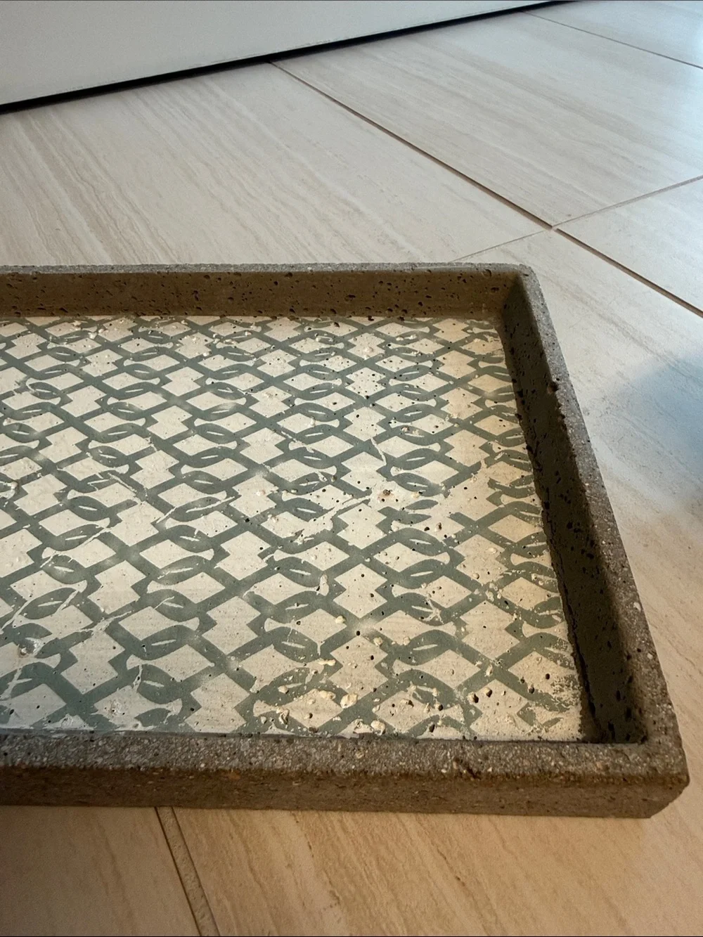 Winston Porter Decorative Gray Patterned Concrete Tray - Home Bath